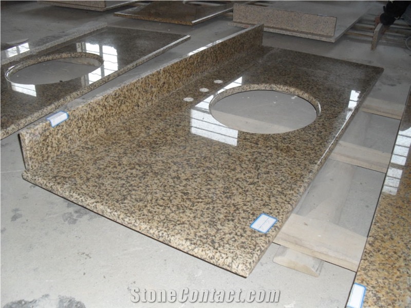 Vietnam Yellow/Rust Granite,Yellow Granite Vanities with Drilling Hole for Bathroom