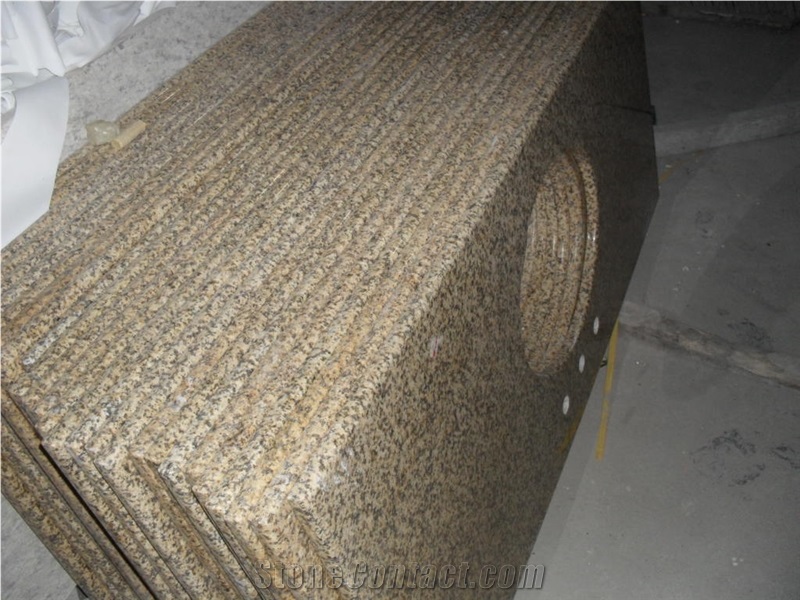 Vietnam Yellow/Rust Granite,Yellow Granite Vanities with Drilling Hole for Bathroom