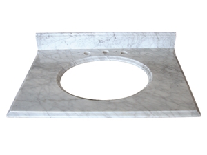 China Custom White Marble Bathroom Vanity Tops