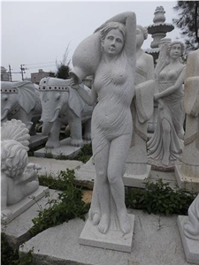 China Grey Granite Carving Girl Sculptures & Statues,Exterior Decoration,China Granite,Wholesaler,Quarry Owner-Xiamen Songjia