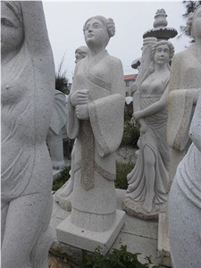 China Grey Granite Carving Girl Sculptures & Statues,Exterior Decoration,China Granite,Wholesaler,Quarry Owner-Xiamen Songjia