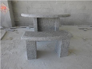 China Grey Granite Table Bench,Stone Table for Tea or Talking in the Garden,Wholesaler,Quarry Owner-Xiamen Songjia