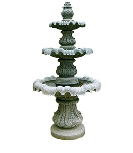 Granite Fountain Garden Fountain, Grey Granite Garden Fountain