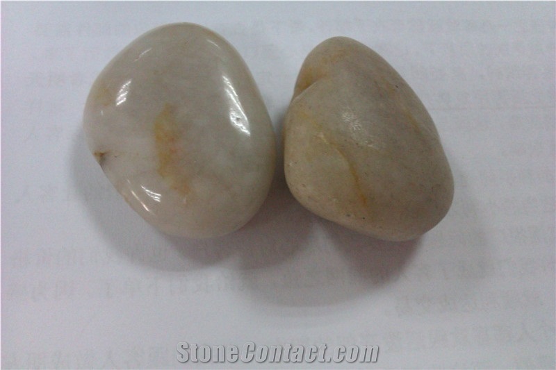 Natural White Marble Polished Pebble Stone