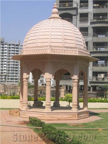 Dholpur Pink Sandstone Gazebo
