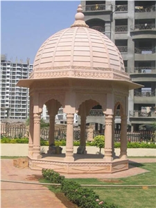 Dholpur Pink Sandstone Gazebo