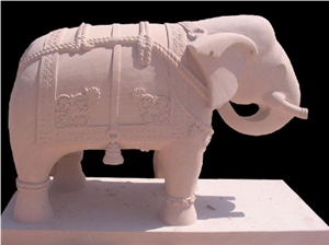 Stone Animal Statue, Bansi Pink Sandstone Sculpture & Statue