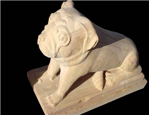 Stone Animal Statue, Dholpur Pink Sandstone Sculpture