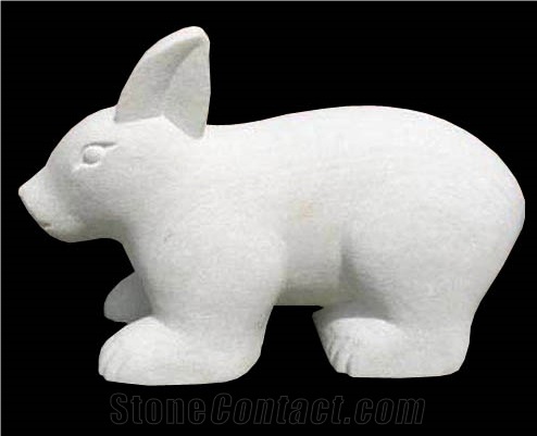 Stone Animal Statue, Mint White Sandstone Sculpture & Statue