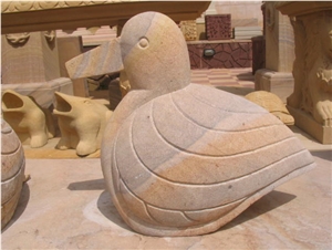 Stone Animal Statue, Rainbow Sandstone Sculpture & Statue
