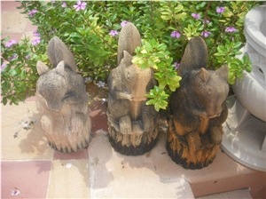 Stone Animal Statue, Sagar Black Sandstone Sculpture & Statue