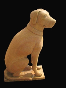 Stone Animal Statue, Teak Wood Sandstone Sculpture