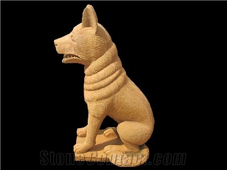 Stone Animal Statue, Teak Wood Sandstone Sculpture & Statue