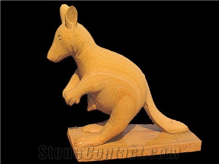 Stone Animal Statue, Teak Wood Sandstone Sculpture & Statue