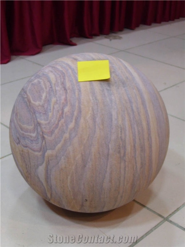Stone Ball Rainbow Sandstone Garden Ornament