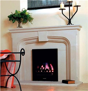 Stone Fireplace, Mint White Sandstone Fireplace India