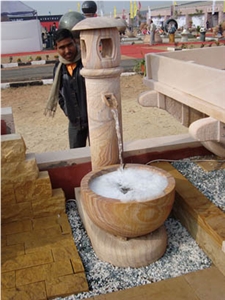 Stone Garden Lamp, Rainbow Sandstone India Lanterns Stone Garden Lamp, Rainbow Sandstone India Lanterns