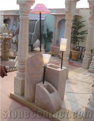 Stone Garden Lamp, Rainbow Sandstone Lanterns India