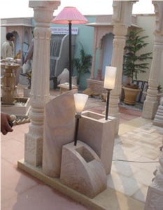 Stone Garden Lamp, Rainbow Sandstone Lanterns India