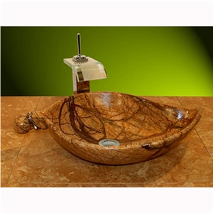 Stone Marble Sink, Rain Forest Brown Marble Sinks & Basins