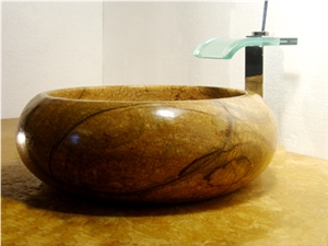 Stone Marble Sink, Rainforest Gold Brown Marble Sinks & Basins