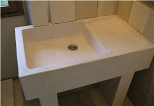 Bretigny Limestone Massive Farm Sink, Wash Basin