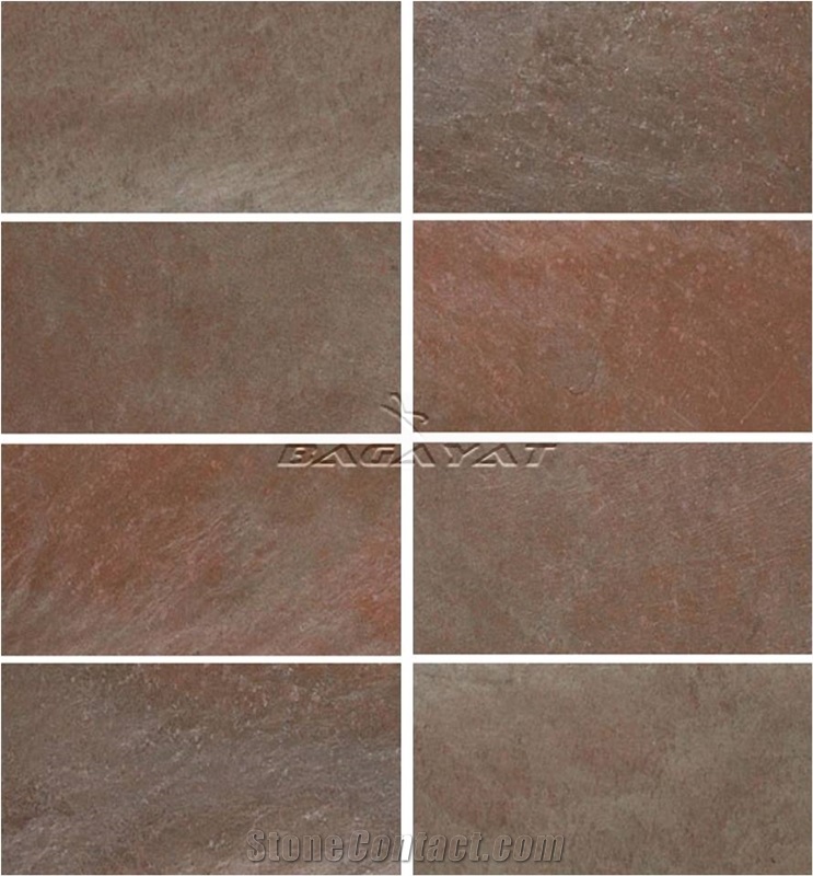 Copper Slate Flexible Stone Veneer Sheets, Red Indian Slate Cultured Stone