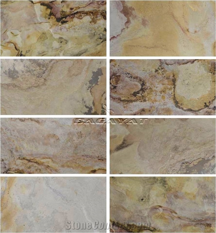 Indian Autumn Slate Stone Veneer, Falling Leaves Flexible Stone Veneer, Gold Slate