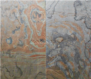 Multi Pink Slate Stone Veneer Sheets, South Multi Flexible Stone Veneer