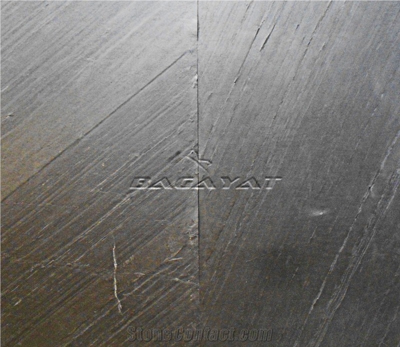Ocean Black Slate Thin Veneer, Line Black Flexible Stone Veneer