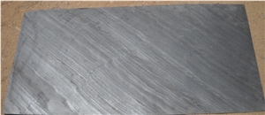 Ocean Black Slate Thin Veneer, Line Black Flexible Stone Veneer