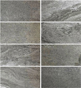 Silver Shine Slate Stone Veneer, Argento Flexible Slate Veneer, Grey Slate