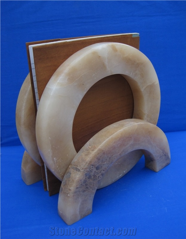 Natural Alabaster Stone Gorgeous Bookends & Book Holders