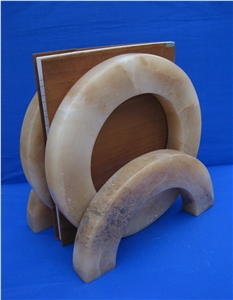 Natural Alabaster Stone Gorgeous Bookends & Book Holders