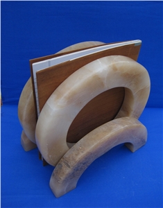 Natural Alabaster Stone Gorgeous Bookends & Book Holders