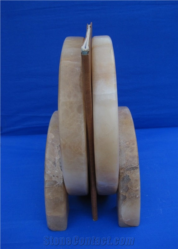 Natural Alabaster Stone Gorgeous Bookends & Book Holders