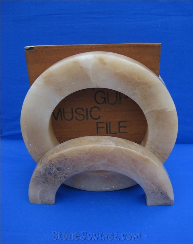 Natural Alabaster Stone Gorgeous Bookends & Book Holders