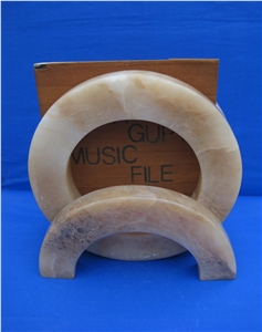 Natural Alabaster Stone Gorgeous Bookends & Book Holders