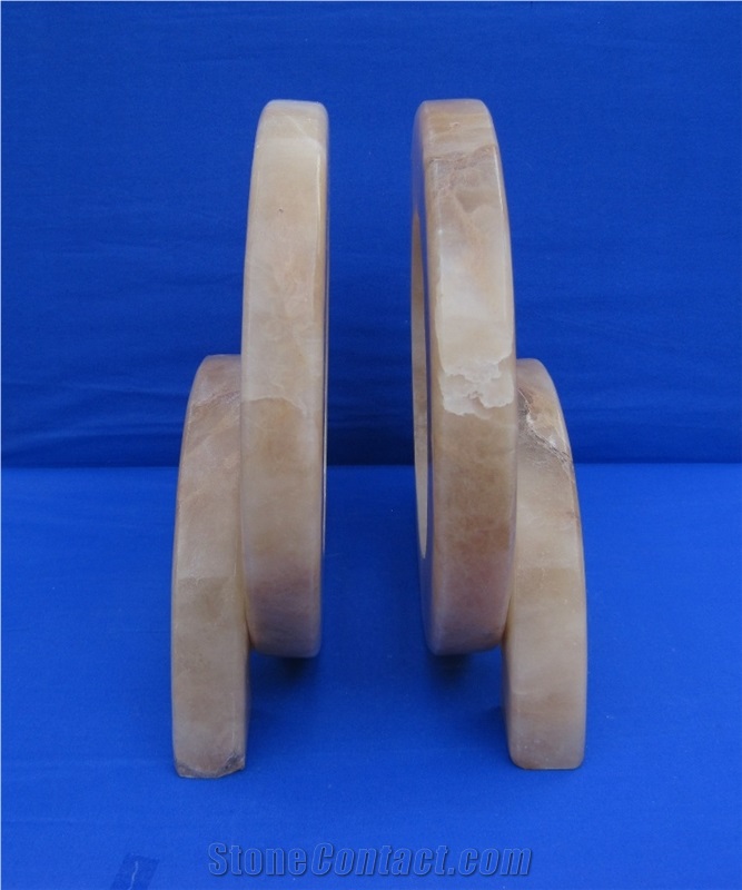 Natural Alabaster Stone Gorgeous Bookends & Book Holders