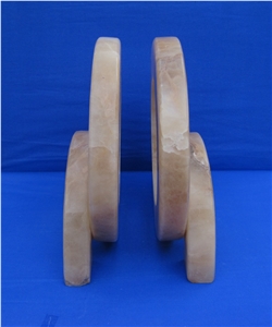 Natural Alabaster Stone Gorgeous Bookends & Book Holders