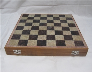 Soapstone Chess Set - Maasai Pieces, Grey India Soapstone