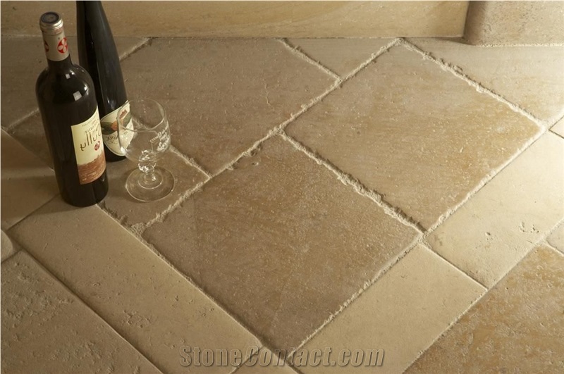 Pierre Auberoche Ocre Brushed Chiseled Edge Floor Pattern