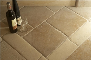 Pierre Auberoche Ocre Brushed Chiseled Edge Floor Pattern