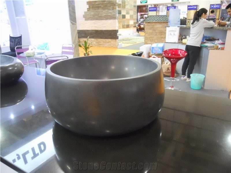 Black Basalt/Black Natural Stone Honed Basin/ Sinks