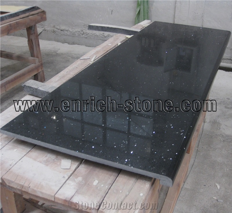 Black Quartz Stone Countertops,Black Engineered Quartz Stone Kitchen Countertops
