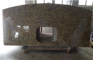 Brazil Yellow Granite Kitchen Countertops, Giallo Veneziano Granite Kitchen Worktops