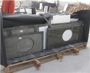Chinese Green Granite Bathroom Vanity Tops,China Green Granite Vanity Tops