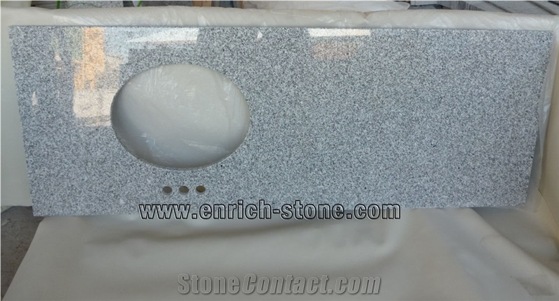 Chinese Light Grey Granite G603 Vanity Tops with Single Sink, G603 Granite Bath Tops