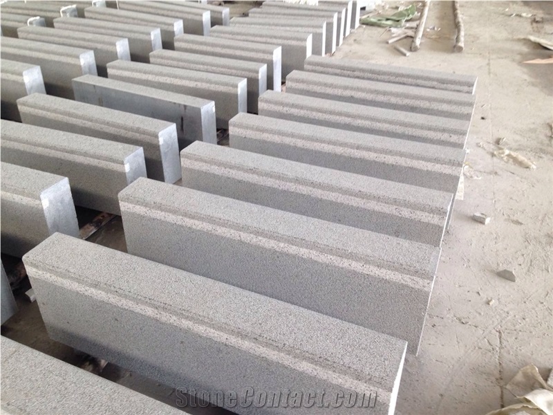 G654, China Dark Grey,Padang dark, Flamed, Steps with G603 Stripe
