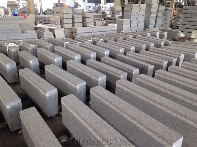 G654, China Dark Grey,Padang dark, Flamed, Steps with G603 Stripe